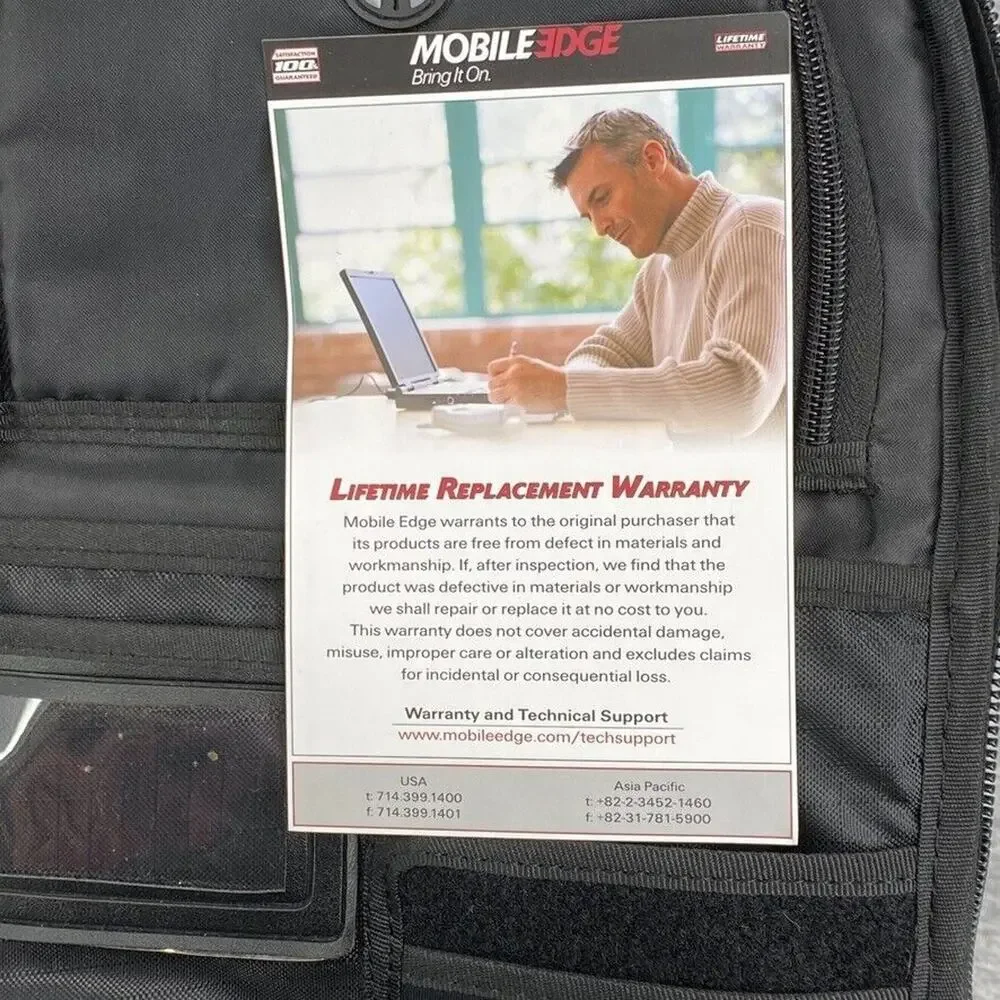 Mobile Edge Backpack Black Padded Bring It On Laptop Book Bag Computer Pockets